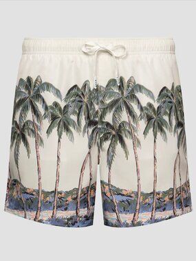 ETON Palm Tree Cream Swim Trunks in Medium